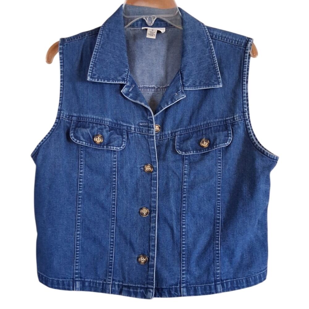 Talbots Y2K Vintage Denim Vest Size Medium
